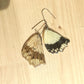 Обеци от светли пеперудени крилца с две лица